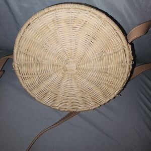 Target Round Woven Crossbody Bag - Beige